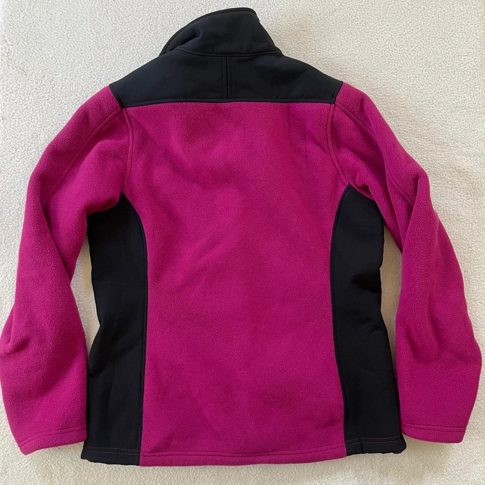 LL Bean‎ Womens Small Fleece Jacket Pink Polartec Full Zip Mock Neck 0FJW2